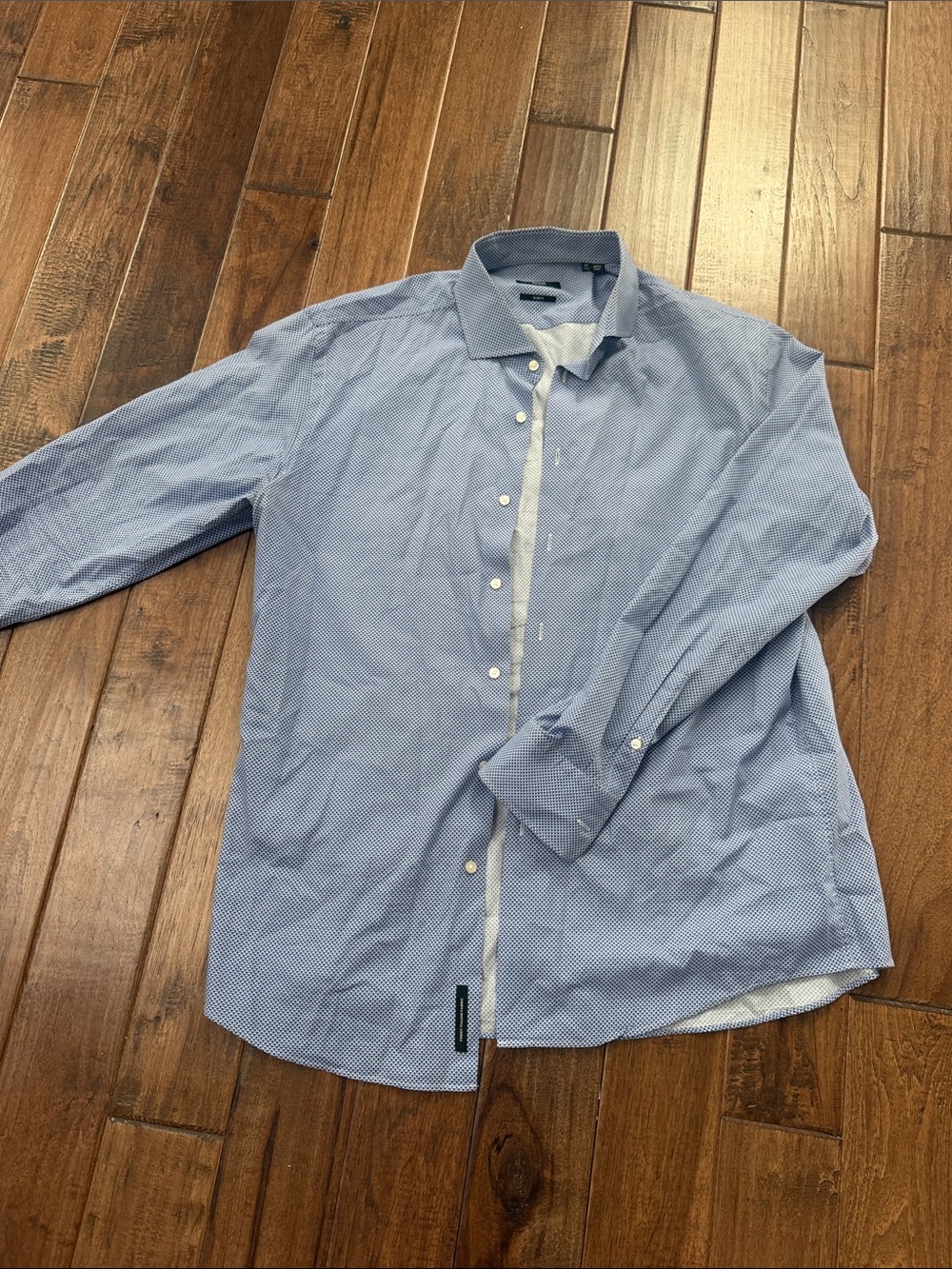 Boss Light Blue Micro-Check Dress Shirt